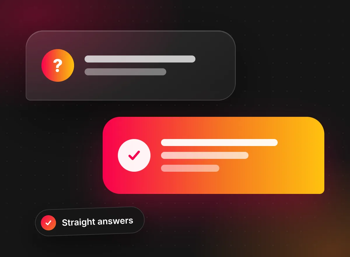 Illustration of a question and a clear answer